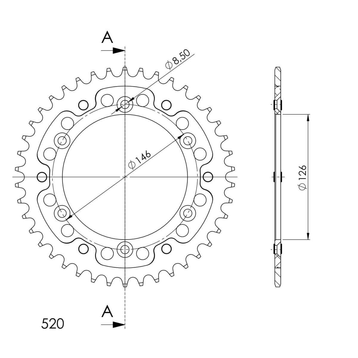 SUPERSPROX STEALTH REAR SPROCKET RST-808:42-GLD
