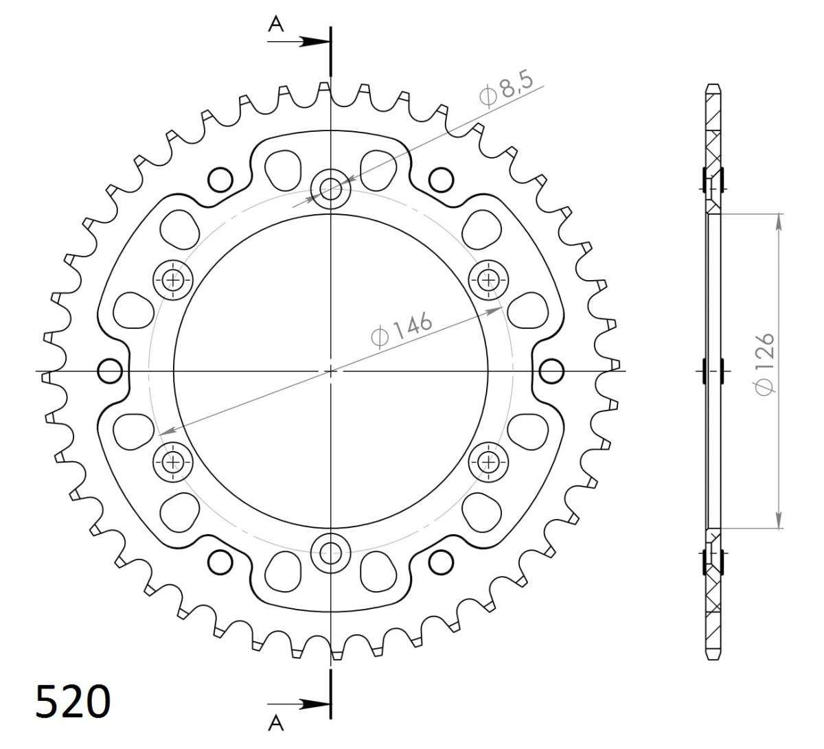 SUPERSPROX STEALTH REAR SPROCKET RST-808:43-BLU
