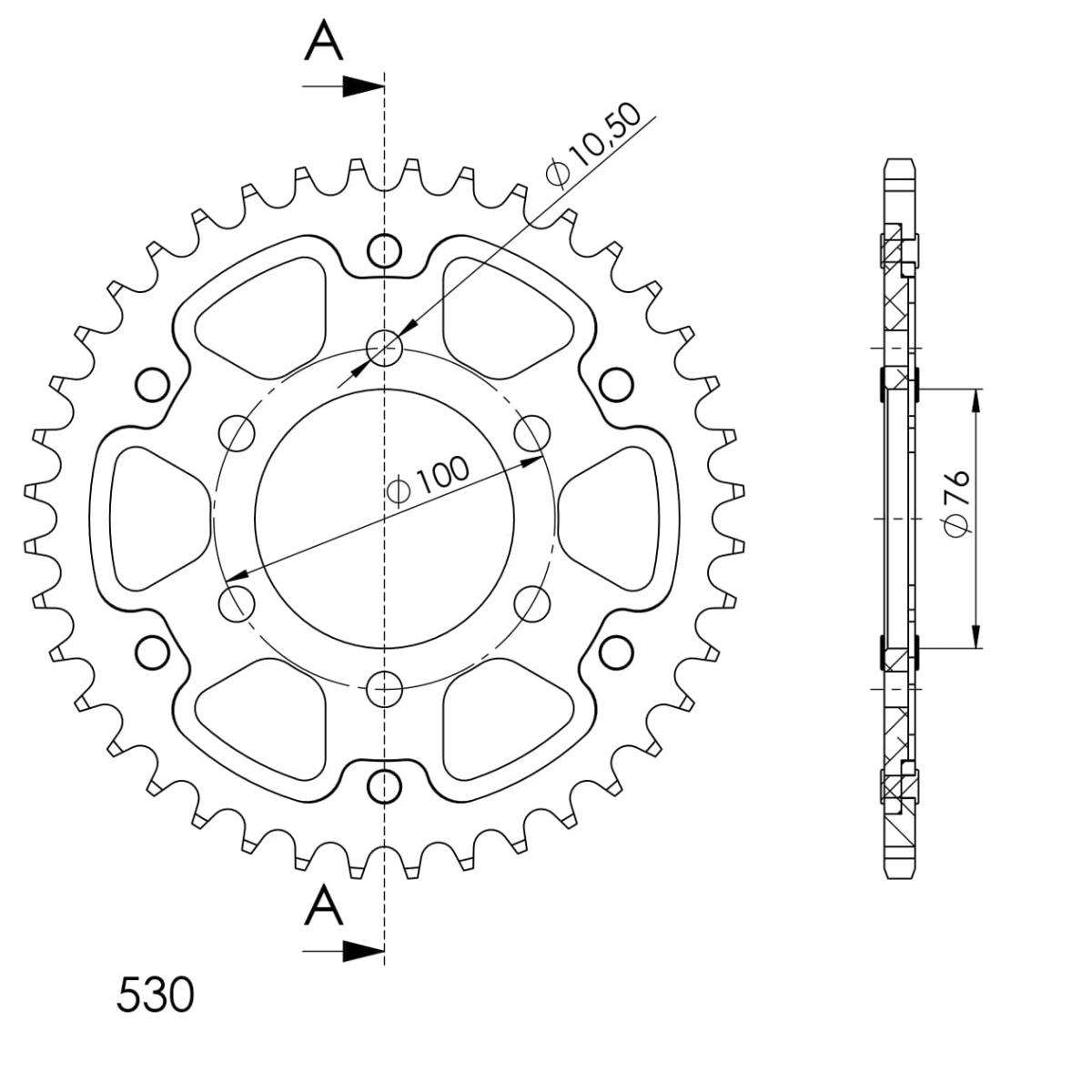 SUPERSPROX STEALTH REAR SPROCKET RST-816:40-RED