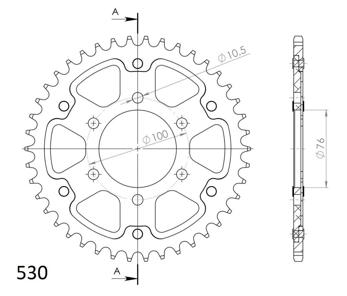 SUPERSPROX STEALTH REAR SPROCKET RST-816:42-BLK