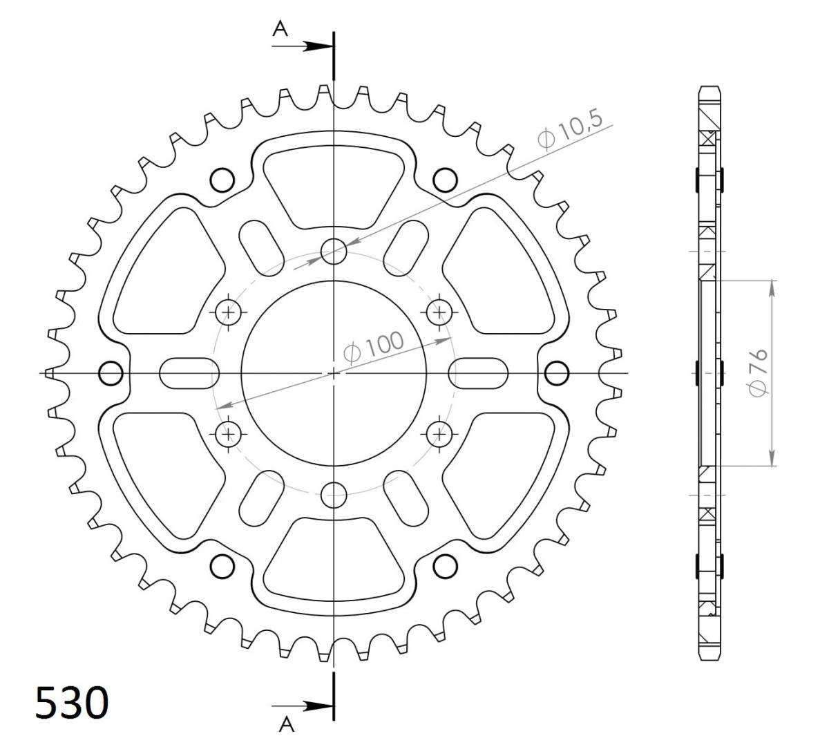 SUPERSPROX STEALTH REAR SPROCKET RST-816:46-GLD