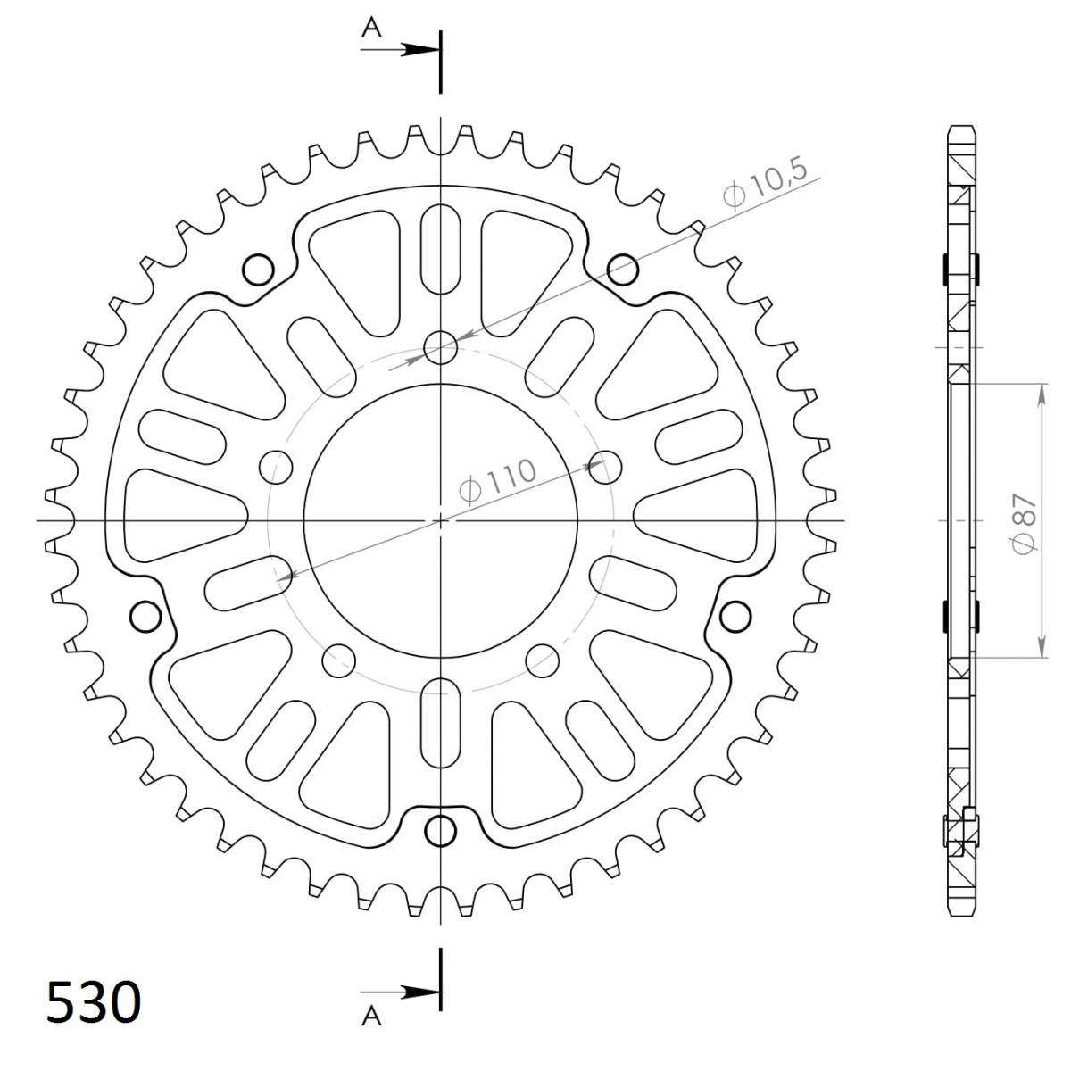 SUPERSPROX STEALTH REAR SPROCKET RST-829:47-BLK