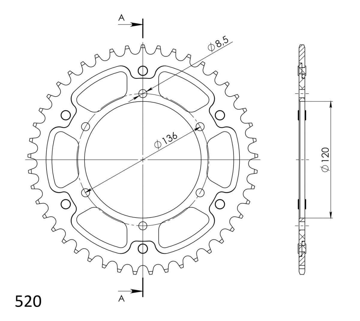 SUPERSPROX STEALTH REAR SPROCKET RST-846:45-BLU