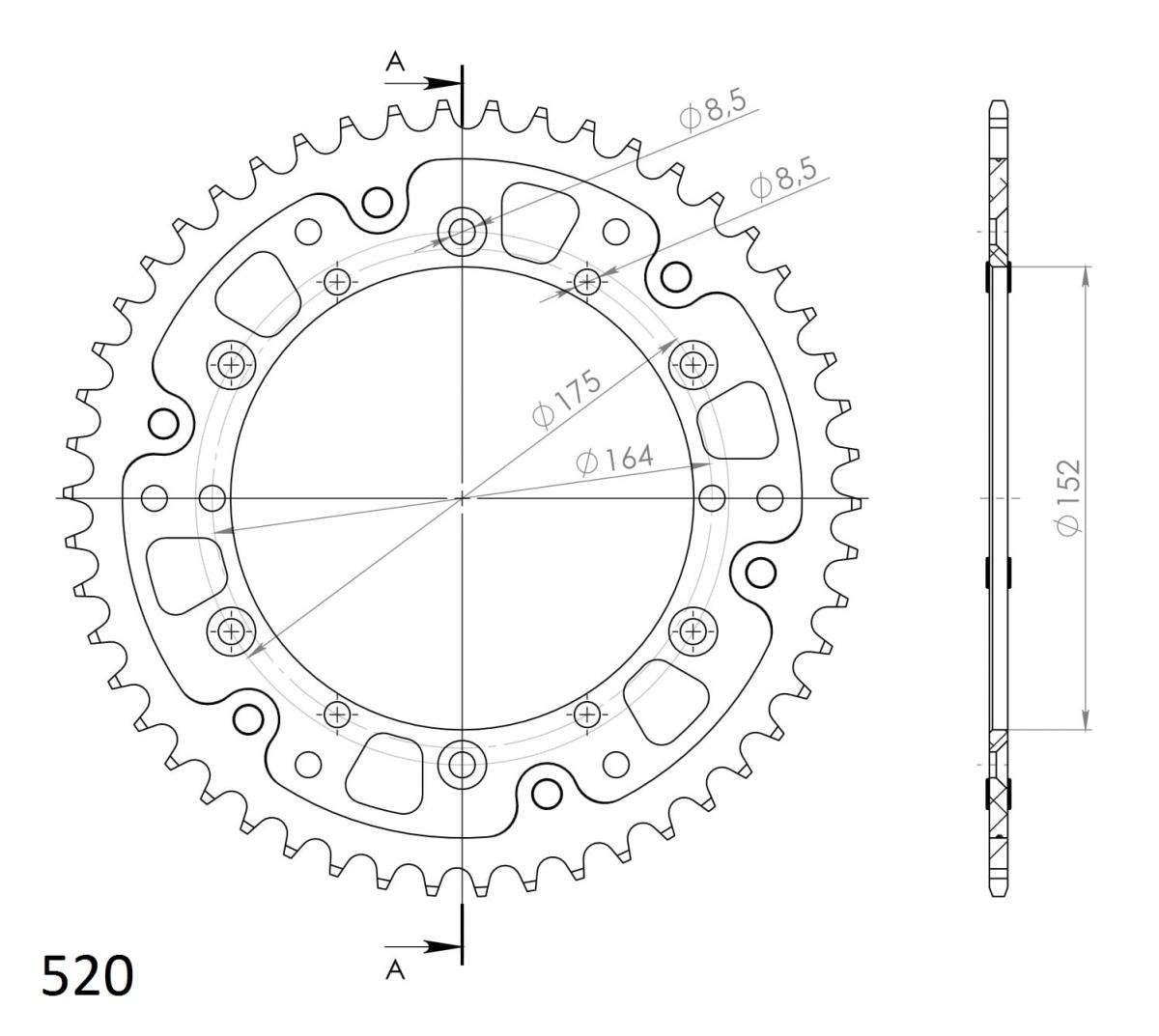 SUPERSPROX STEALTH REAR SPROCKET RST-853:49-RED