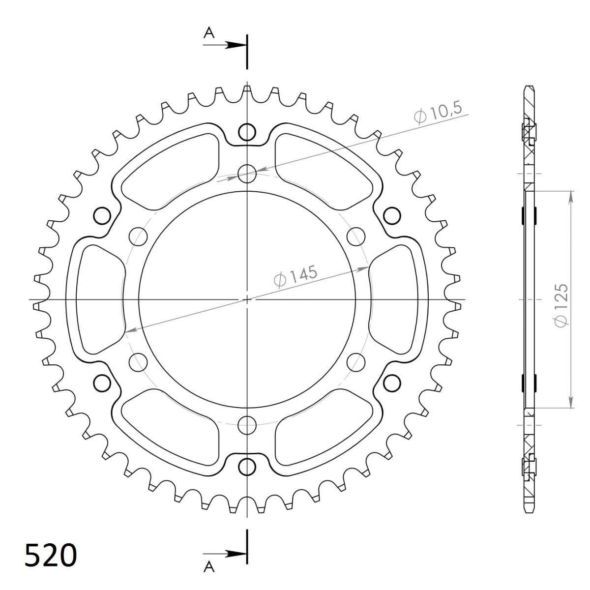 SUPERSPROX STEALTH REAR SPROCKET RST-855:47-GLD