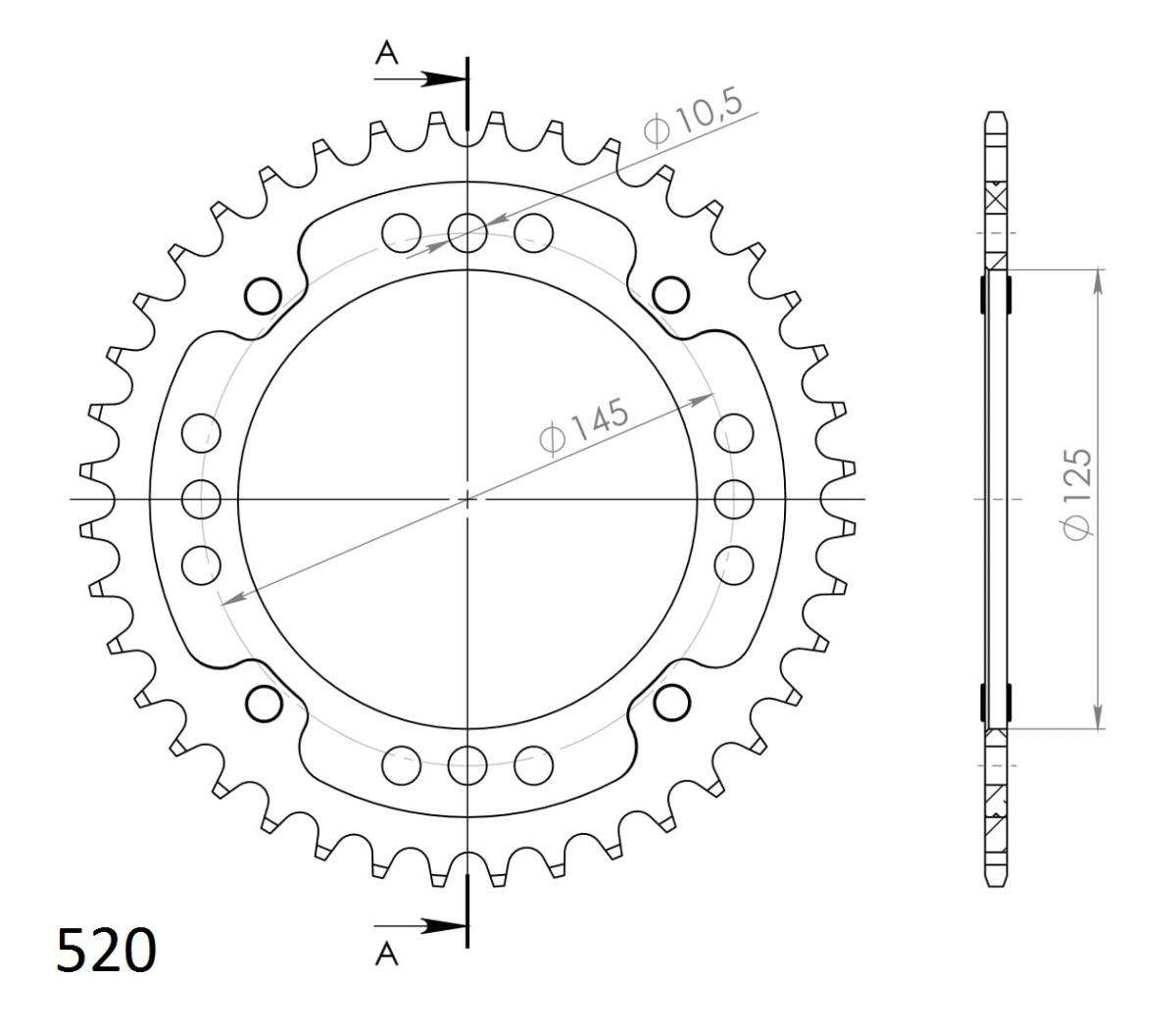 SUPERSPROX STEALTH REAR SPROCKET RST-857:40-GLD