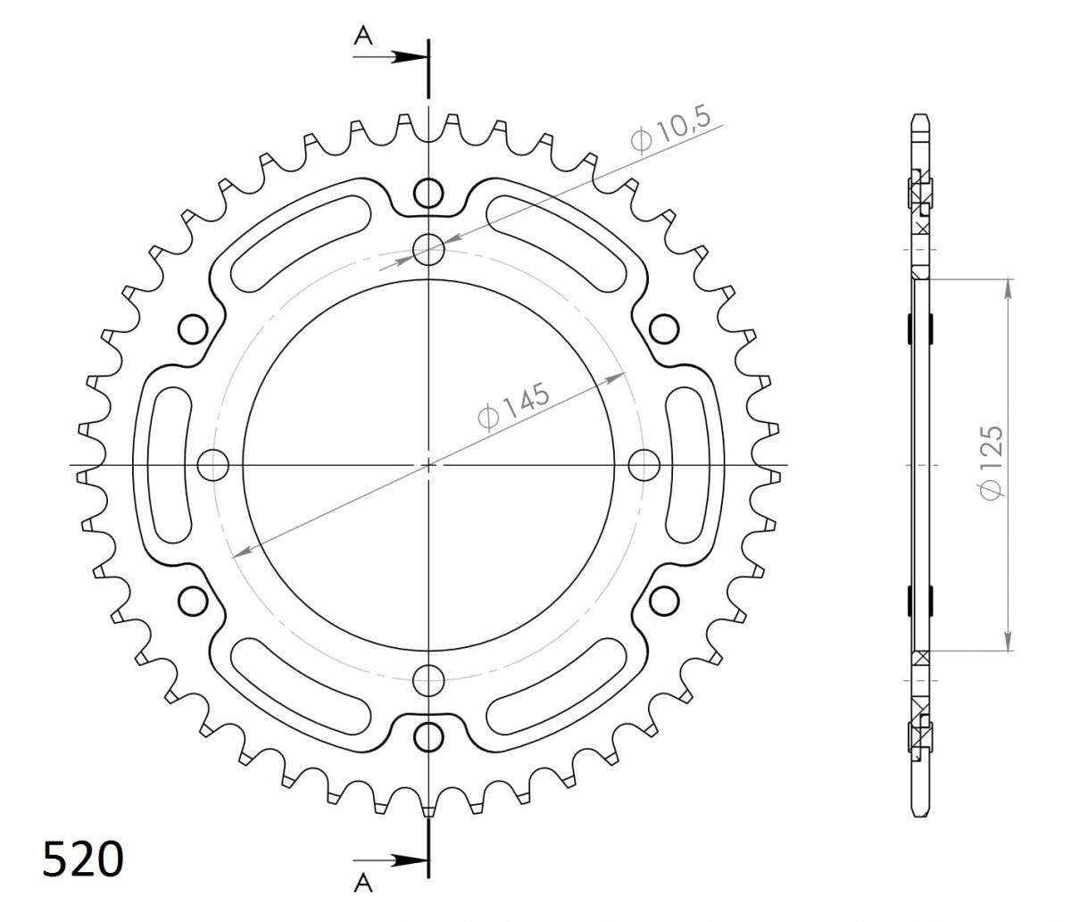 SUPERSPROX STEALTH REAR SPROCKET RST-857:45-GLD