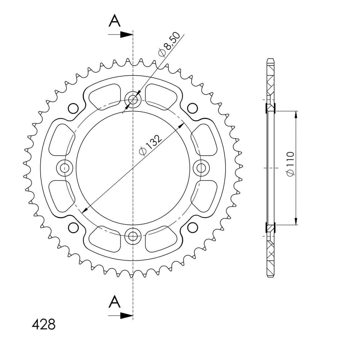 SUPERSPROX STEALTH REAR SPROCKET RST-898:51-GLD