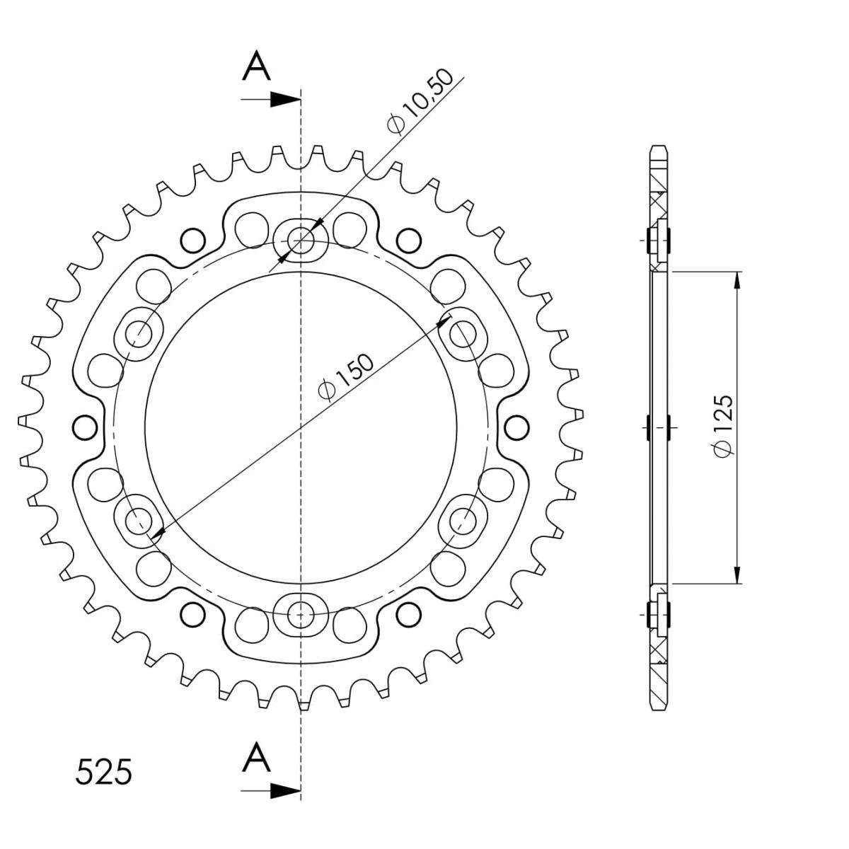 SUPERSPROX STEALTH REAR SPROCKET RST-899:43-ORG