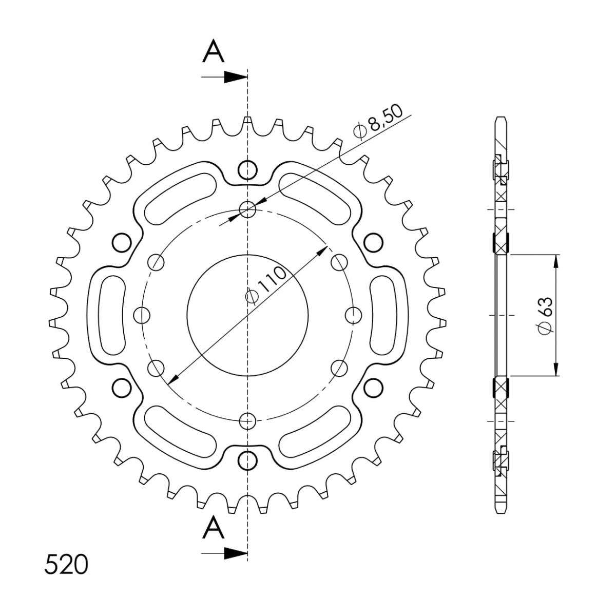 SUPERSPROX STEALTH REAR SPROCKET RST-905:39-GLD