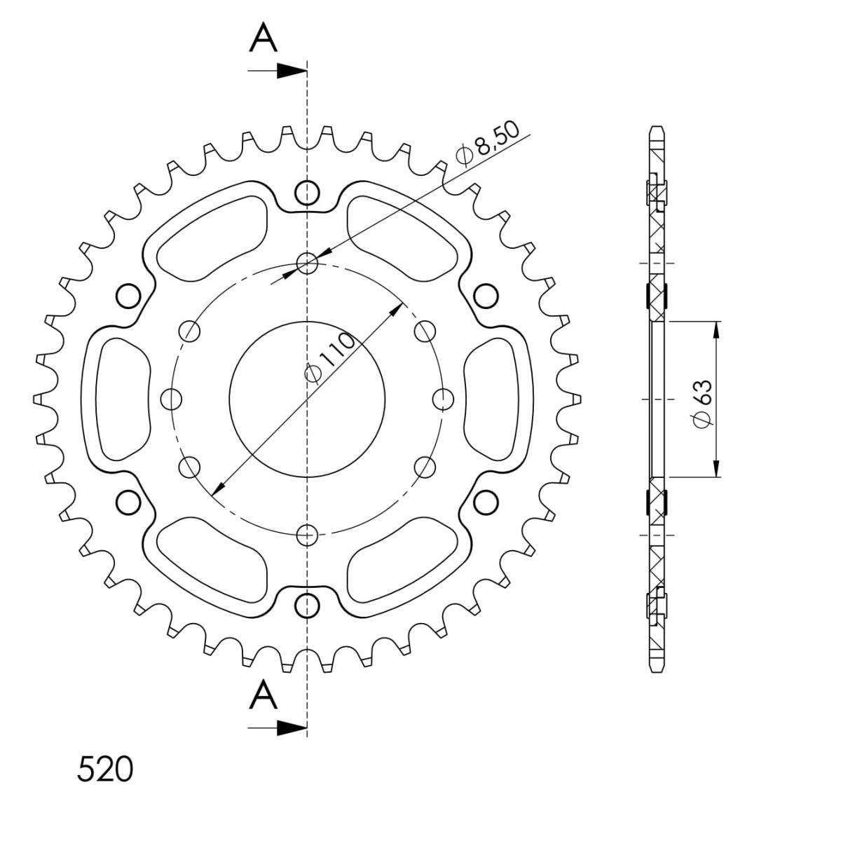 SUPERSPROX STEALTH REAR SPROCKET RST-905:41-GLD
