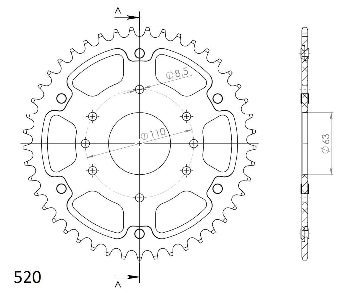 SUPERSPROX STEALTH REAR SPROCKET RST-905:44-ORG