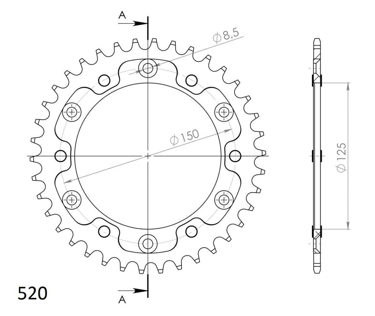 SUPERSPROX STEALTH REAR SPROCKET RST-990:38-ORG