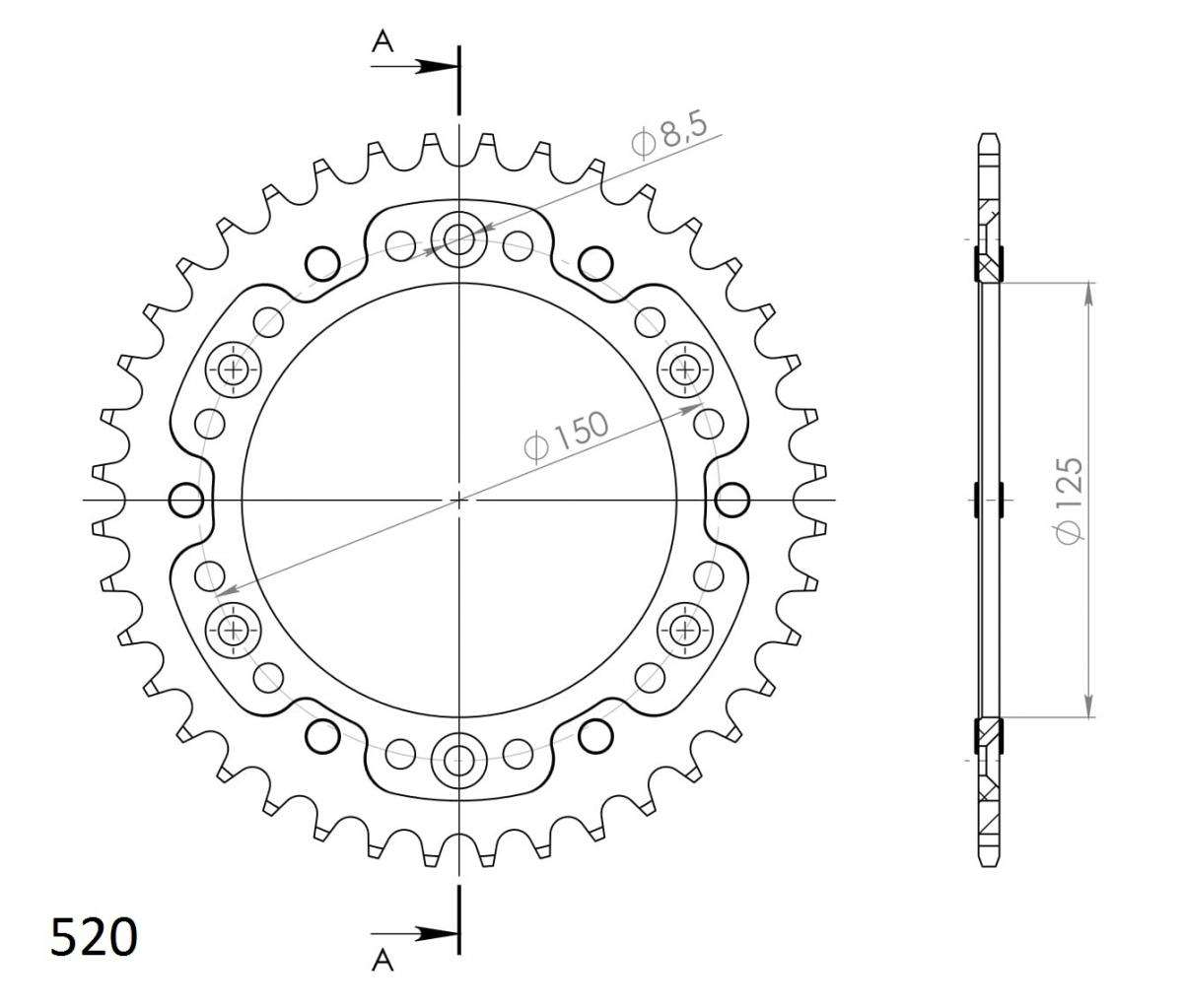 SUPERSPROX STEALTH REAR SPROCKET RST-990:40-ORG
