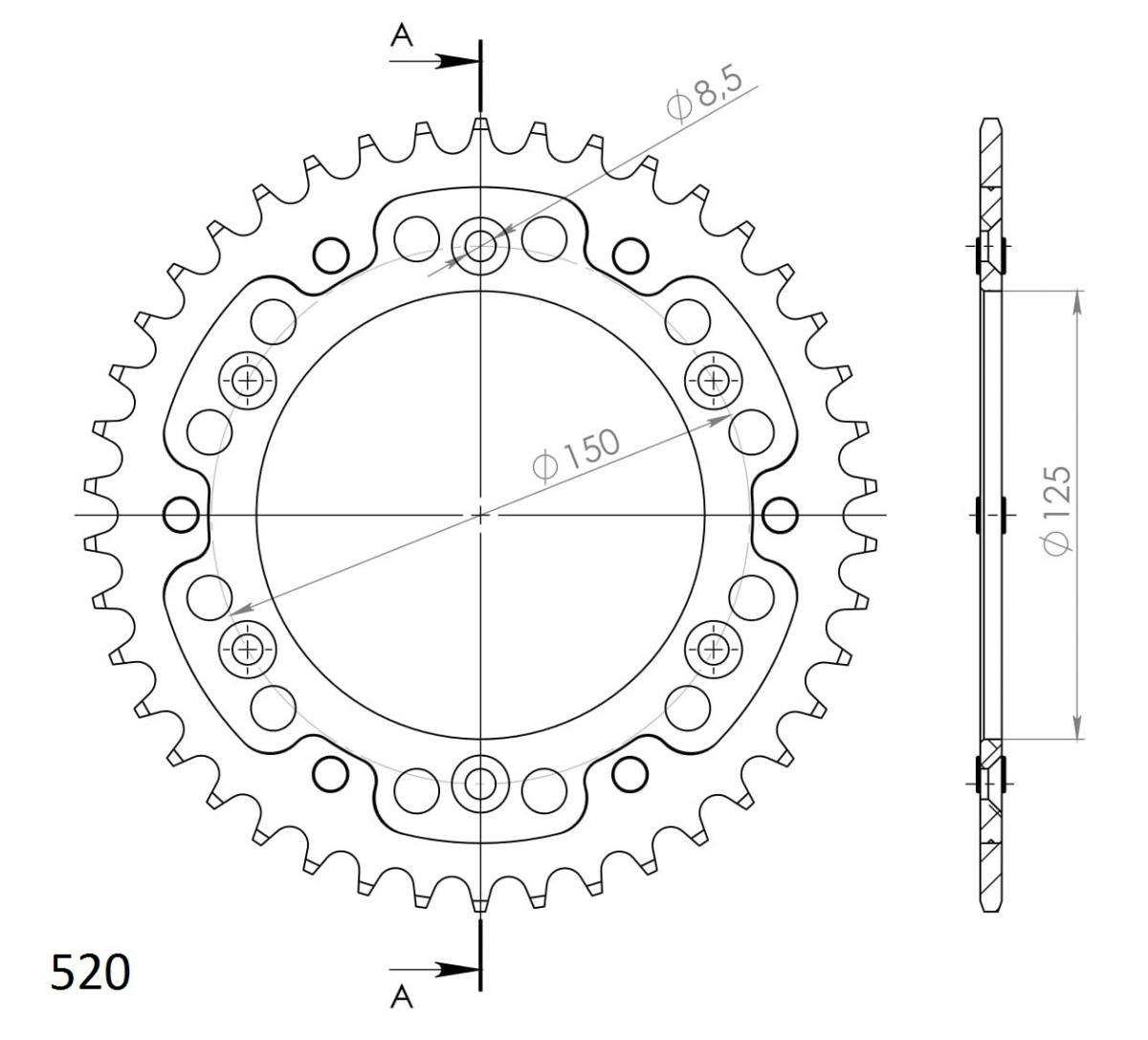 SUPERSPROX STEALTH REAR SPROCKET RST-990:42-GLD - Image 4