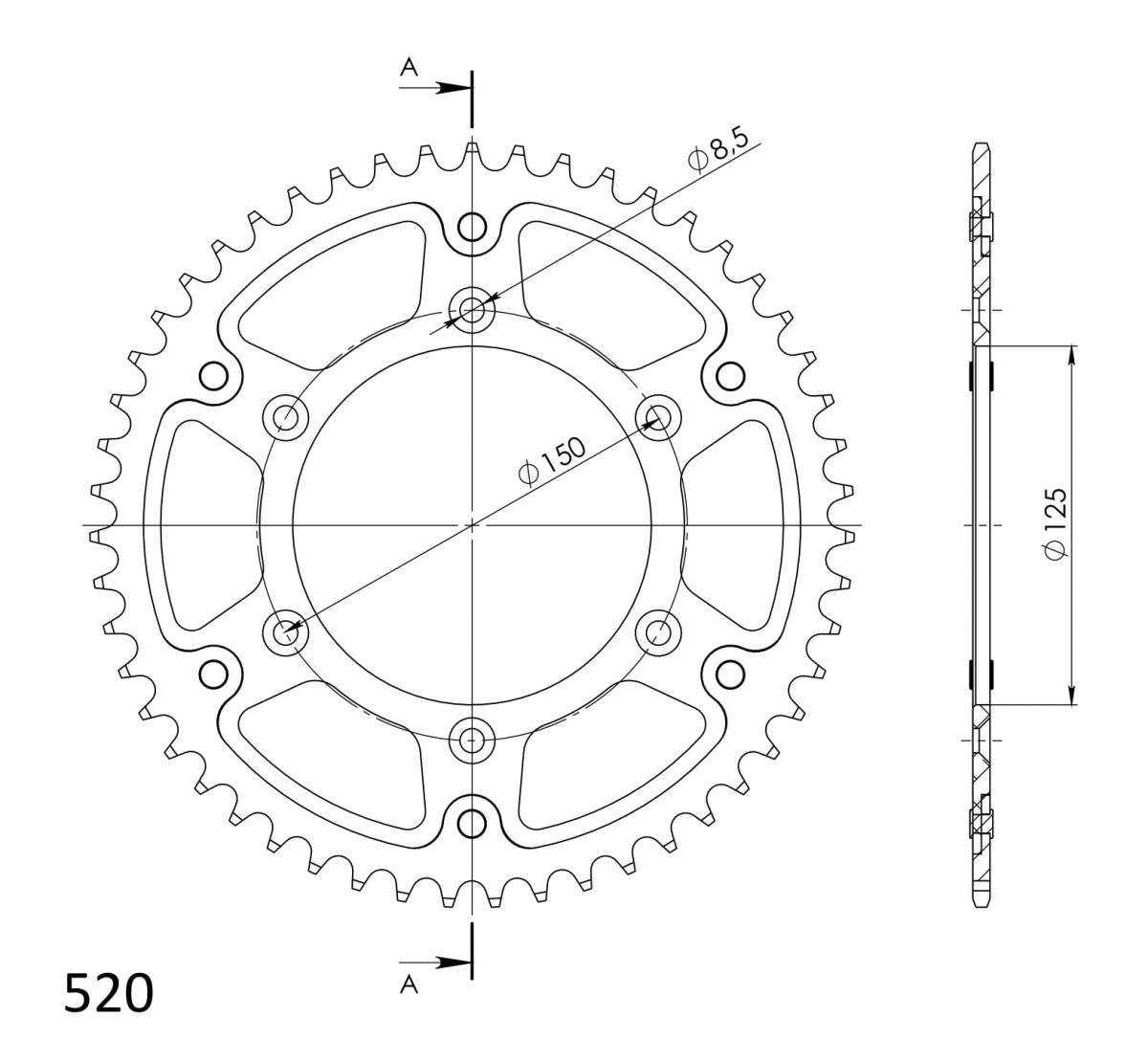 SUPERSPROX STEALTH REAR SPROCKET RST-990:52-RED