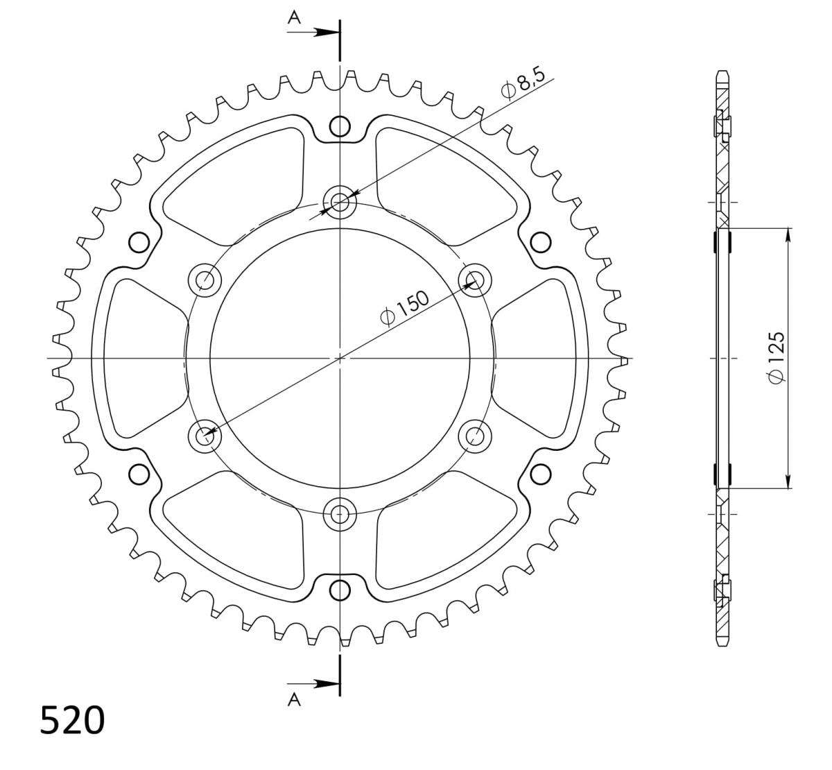 SUPERSPROX STEALTH REAR SPROCKET RST-990:53-RED