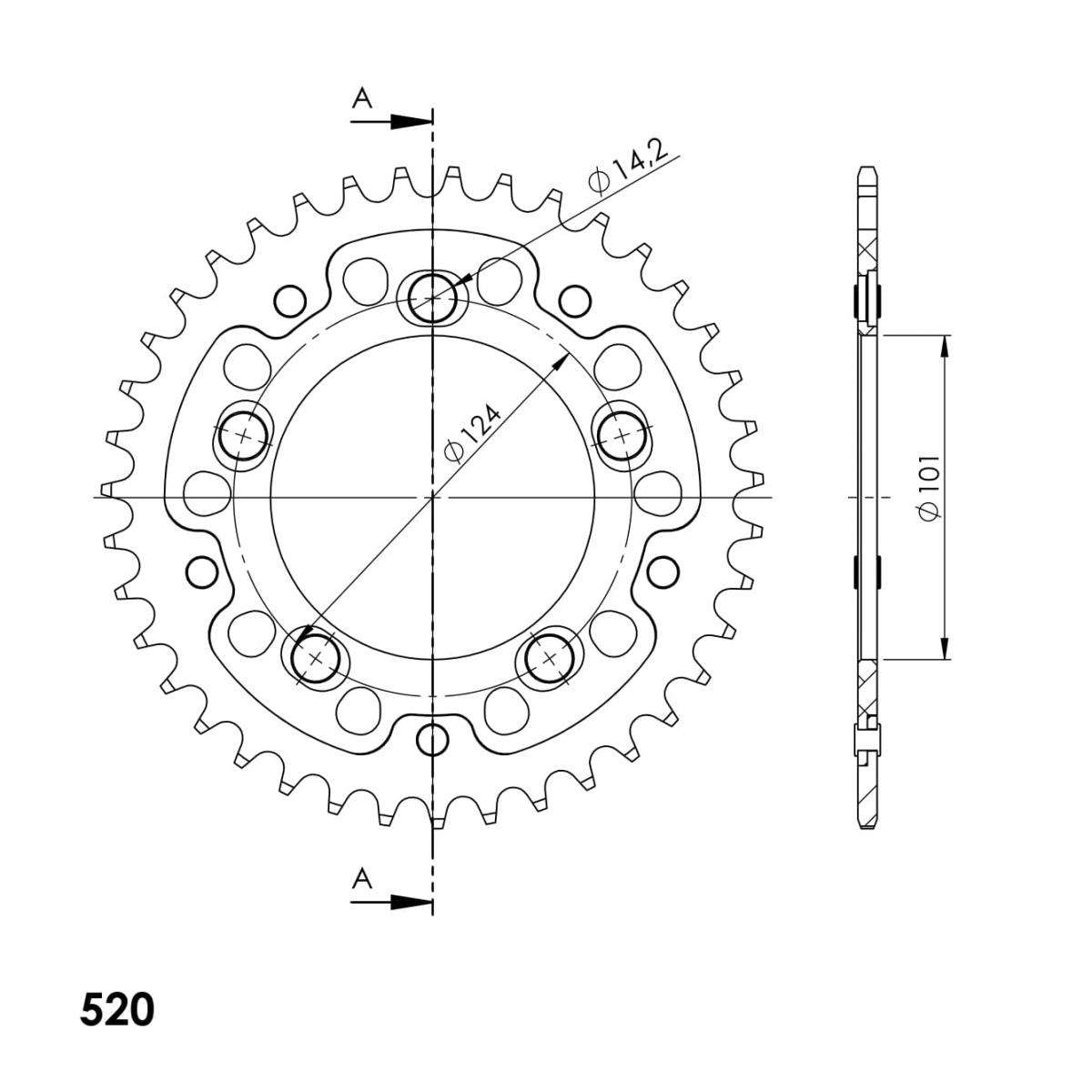 SUPERSPROX STEALTH REAR SPROCKET RST-993:39-RED