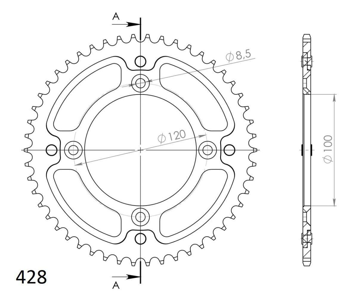 SUPERSPROX STEALTH REAR SPROCKET RST-998:51-BLK